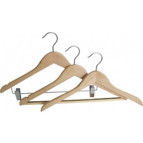 Hooked hardwood coat hangers