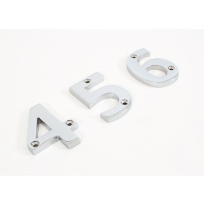 Numerals 0 to 9 - Satin Chrome