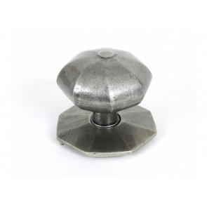 Octagonal Centre Door Knob - Pewter