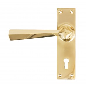 Straight Door Handle Set - Brass