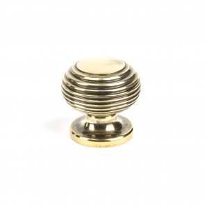 Aged Brass Beehive Cabinet Knob 30mm