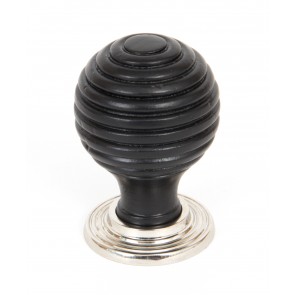 Ebony and Polished Nickel Beehive Cabinet Knob