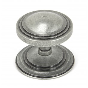 Art Deco Centre Door Knob - Pewter