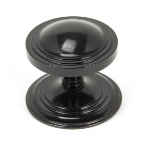 Art Deco Centre Door Knob - Black