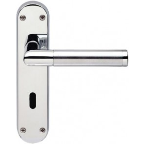 Mitred Lever Handle on Backplate - Dual Finish