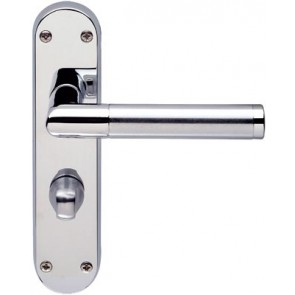 Mitred Lever Bathroom Handle - Polished Chorme/Satin Chrome