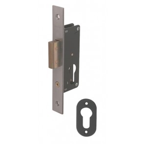 Mortice cylinder deadlock case, 20-35 mm backset, narrow stile