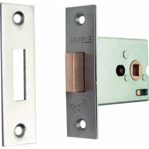 Mortice toilet cubicle lock, 57 mm backset, 76 mm case size