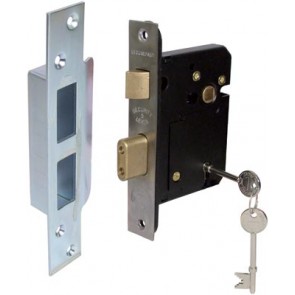 Mortice 5 lever sash lock, 57 mm lock centres, 44 mm backset, BS 3621: 2007