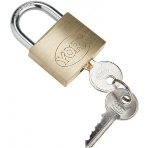 Standard brass padlock, keyed to differ