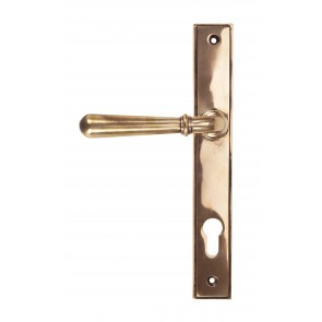 Newbury Slimline Lever Espag. Lock Set - Polished Bronze