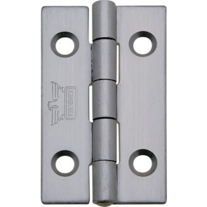 Stainless steel, plain knuckle butt hinge, 63 x 38 mm