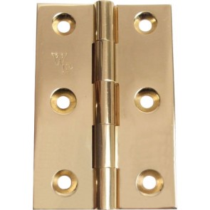 Brass strong butt hinge, 76 x 51 mm