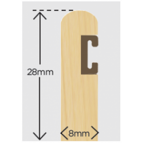 28mm x 8mm Timber Parting Bead + Carrier Primed 3m (Pack 10)