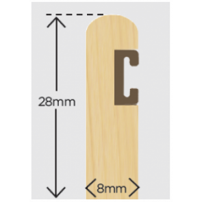 28mm x 8 Parting Bead with Carrier Unprimed 3m (Pack 10)