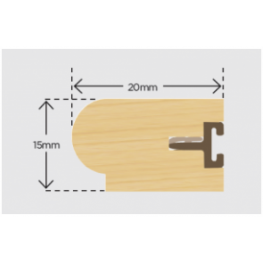 20mm x 15mm Timber Staff Bead and Carrier 3m - Primed (Pack 10)