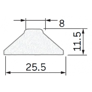Exiwood Georgian Bevelled Bar 25.5mm x 11.5mm x 8mm x 3m White (Pack 10)