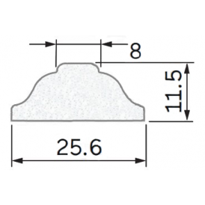 Exiwood Ovolo Georgian Bar 25.6mm x 11.5mm x 8mm x 3m White (Pack 10)