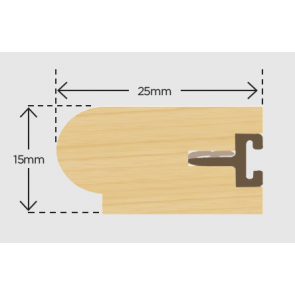 25mm x 15mm Timber Staff Bead and Carrier 3m - Primed (Pack 10)