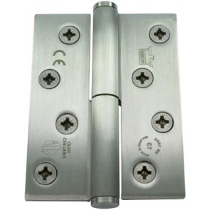 Stainless steel, concealed bearing, lift-off hinge, 102 x 76 mm, clockwise closing
