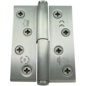 Stainless steel, concealed bearing, lift-off hinge, 102 x 76 mm, anti-clockwise closing