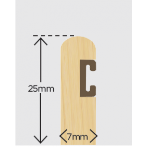 25mm x 7mm Timber Parting Bead + Carrier Primed 3m (Pack 10)
