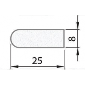 Exiwood Solid Parting Bead 25mm x 8mm x 3m White (Pack 10)