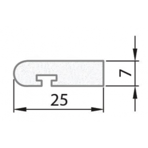 Exiwood T Slot Parting Bead 25mm x 7mm x 3m White (Pack 10)