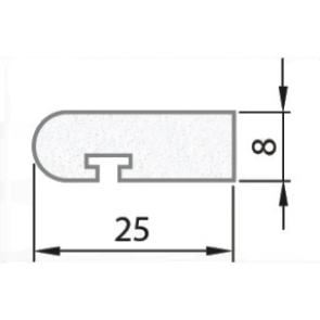 Exiwood T Slot Parting Bead 25mm x 8mm x 3m White (Pack 10)