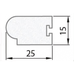 Exiwood T Slot Staff Bead 25mm x 15mm x 3m White (Pack 10)