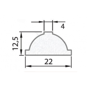 Exiwood Ovolo Georgian Bar 22mm x 12.5mm x 4mm x 3m White (Pack 10)