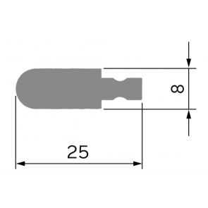 Exiwood Clip In Parting Bead 25mm x 8mm x 3m White (Pack 10)