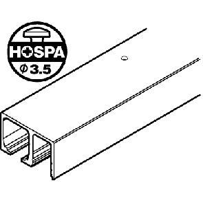 HAWA-Junior top track for fixed glass panel