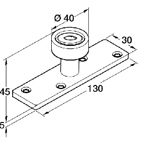 Top Roller Guide 130x30mm St