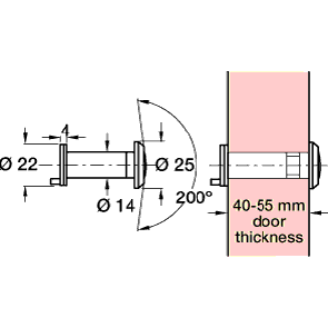 Door viewer, 200º