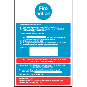 Fire Action Sign 300x200mm