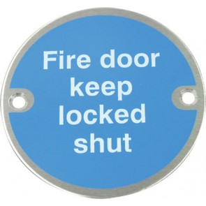 Fire door keep locked shut mandatory sign