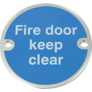 Fire door keep clear mandatory sign