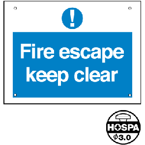 Fire Escape Sign Std 400x300mm