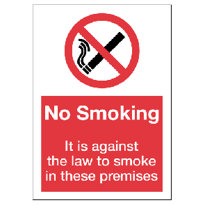 No Smoking: Against The Law Sign Vinyl