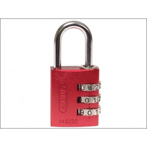 145/30 30mm Red Combination Aluminium Padlock 46578