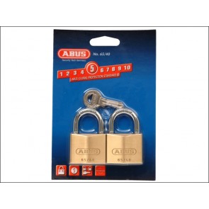 65/40 40mm Brass Padlock Twin Carded