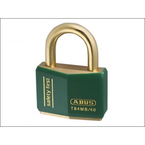 T84MB/40 40mm Green Safety First Rustproof Padlock Keyed Alike 8403