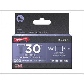 T30 Staples 305IP Box 5000 8mm