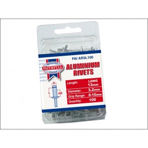 Aluminium Rivets 3mm Long (Pack of 100)