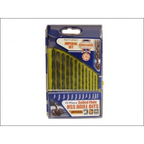 13 Piece High Speed Steel Drill Set 1/16-1/4 x 1/64