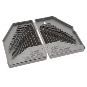 30 Piece Metric/A/F Hexagon Key Set - Mixed