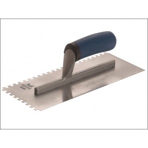 Notched Trowel Stainless Steel 11 x 4 1/2in Soft Grip Handle