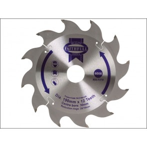 Circular Saw Blade TCT 190 x 30 x 12 Tooth