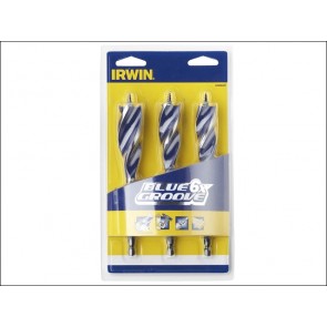 6X Blue Groove Wood Drill Bit 3 piece Set